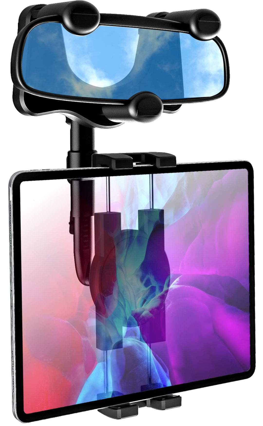 woleyi Rückspiegel Auto Tablet Halterung, LKW Rückspiegel Tablet Autohalterung mit Verstellbarem Arm