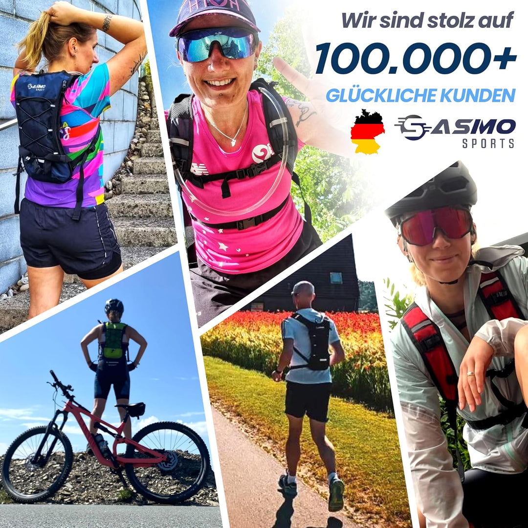 SASMO® Laufrucksack 6L (Sand) mit Thermofach | Lauf Rucksack - Ultraleicht 300g | Laufrucksack Damen