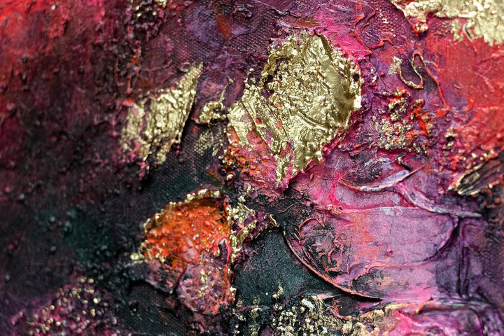 YS-Art Abstrakt Acryl Gemälde auf Leinwand heller Garten handgemalt Wandbilder Wohnzimmer modern Woh