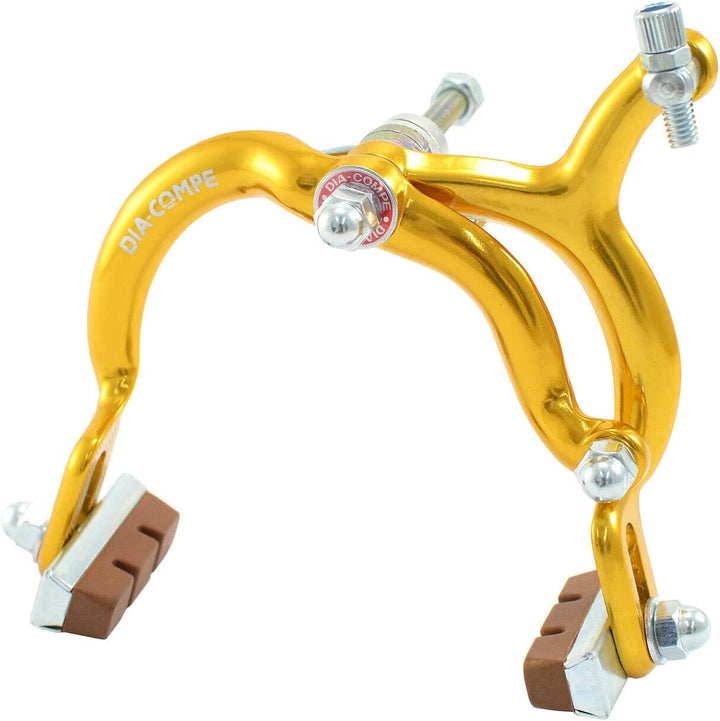 Dia-Compe MX890 Side Pull Caliper Brake Set (F+R) for Old School BMX, Gold, DP2513-FR