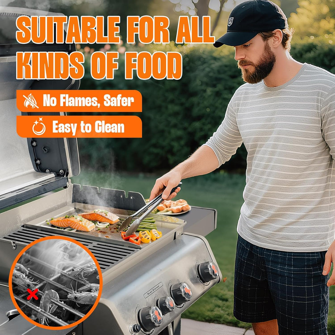 Onlyfire Edelstahl Grillplatte Plancha Kochplatte für Weber Spirit & Genesis Gas Grill Modelle 44 x