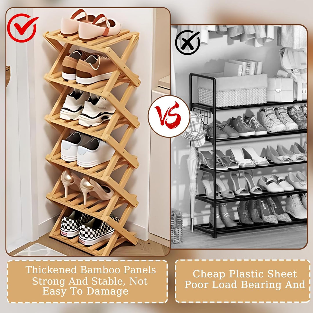 Vertikales Schuhregal, klein, faltbar, hoch, schmal, Schuhregal, schmal, Schuhaufbewahrung, Eckschuh