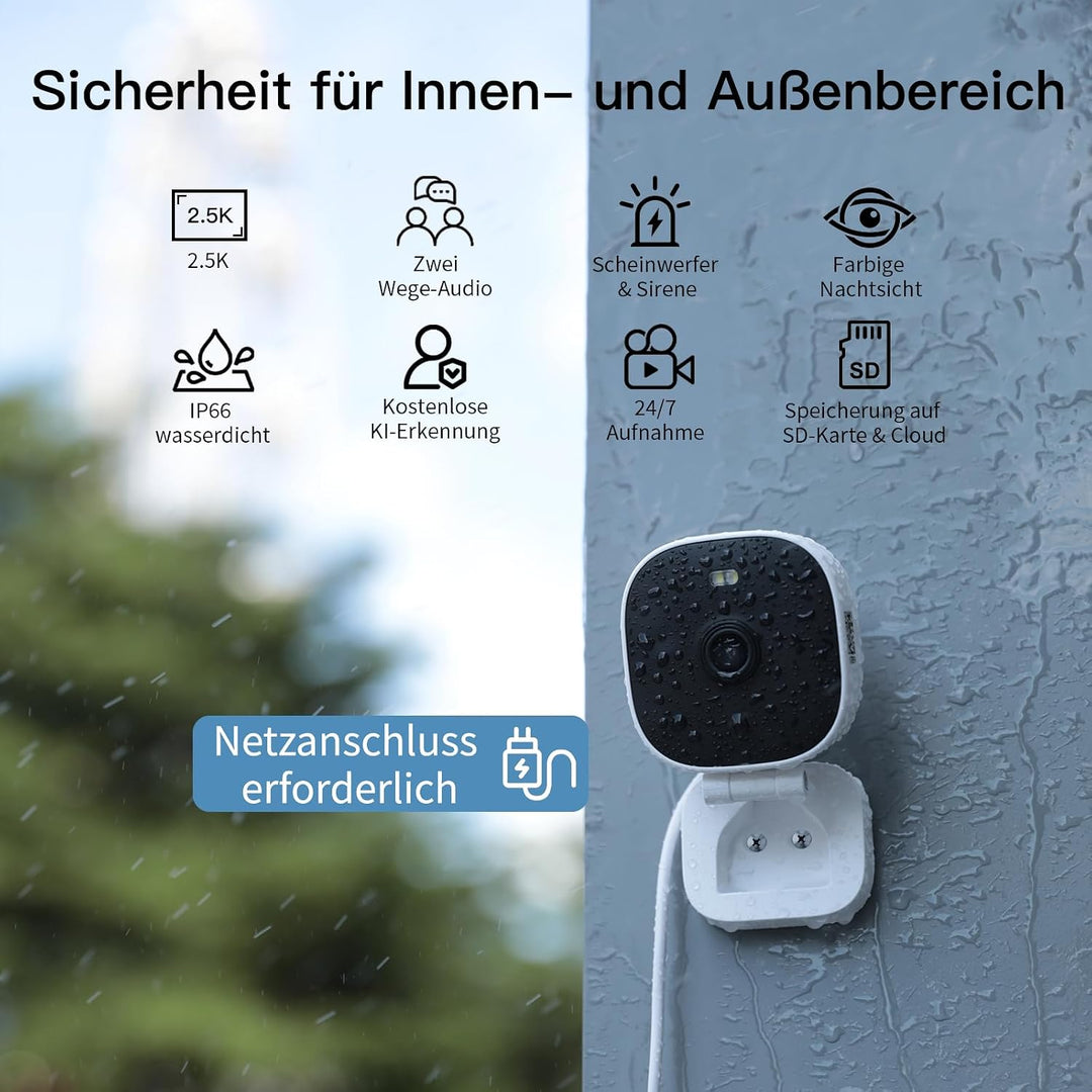 VIMTAG 2,5K Überwachungskamera Aussen, 5GHz WLAN Kamera Outdoor,Aussenkamera,Farbige Nachtsicht,Tag&