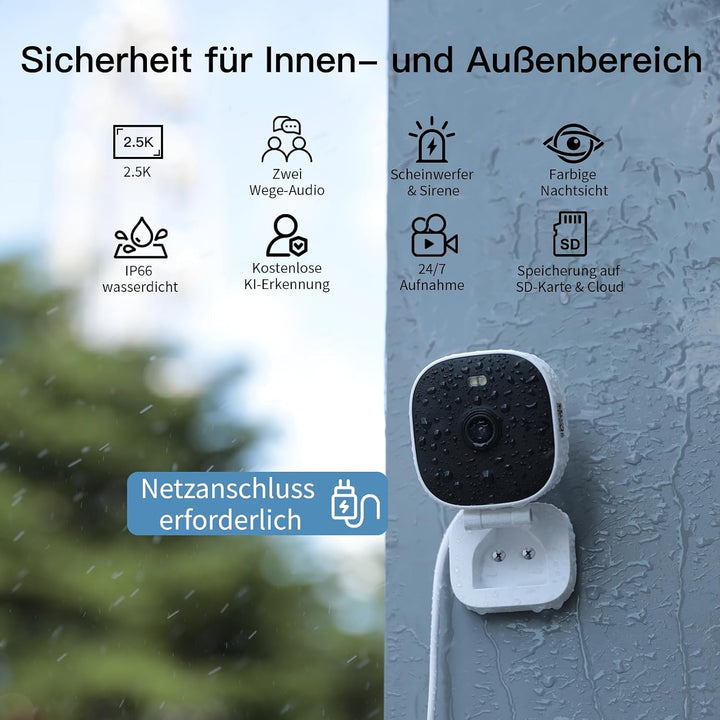 VIMTAG 2,5K Überwachungskamera Aussen, 5GHz WLAN Kamera Outdoor,Aussenkamera,Farbige Nachtsicht,Tag&