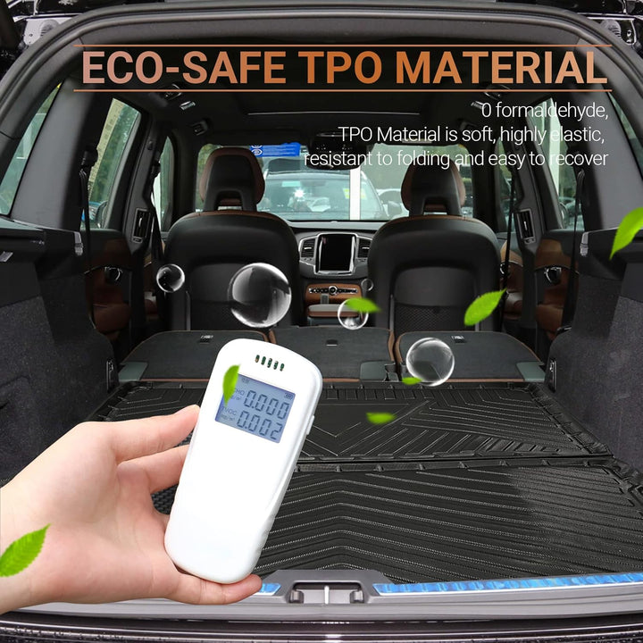 YEE PIN Für Volvo XC90 2015-2025,Kofferraummatte XC90 Gummi Kofferraumwanne Seitenschutz XC90 Gummim