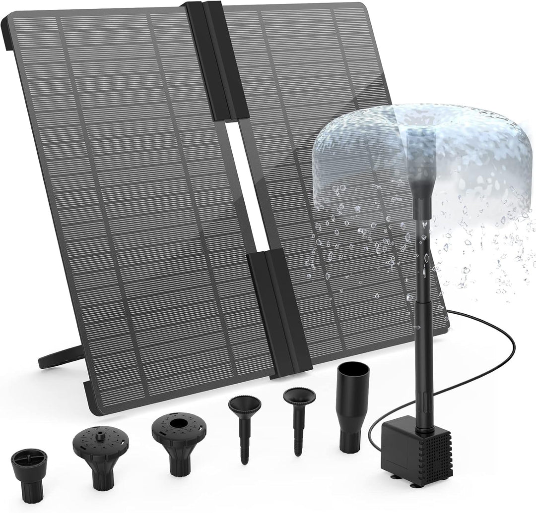 AISITIN 20W DIY Solar Springbrunnen 2022 Neuestes Upgrade Falten Solar Teichpumpe mit verstellbarem