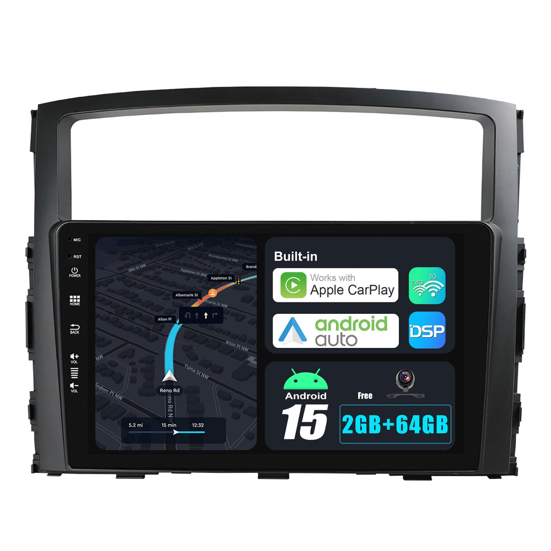 Android 15 Autoradio für Mitsubishi Pajero 4 V80 V90 (2006-2014) - Rückfahrkamera KOSTENLOS - 2G+64G