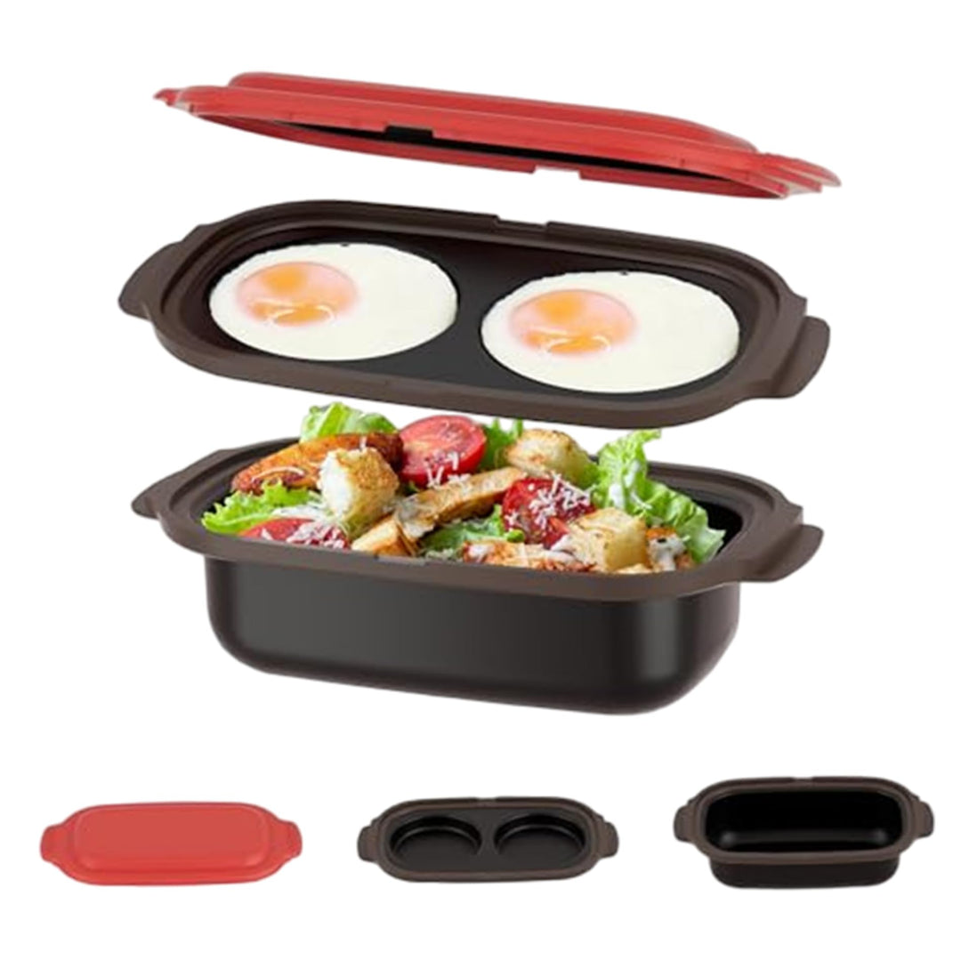 Mikrowellen-Eierkocher und Mikrowellen-Grillpfanne mit Deckel, antihaftbeschichtetes Kochgeschirr zu