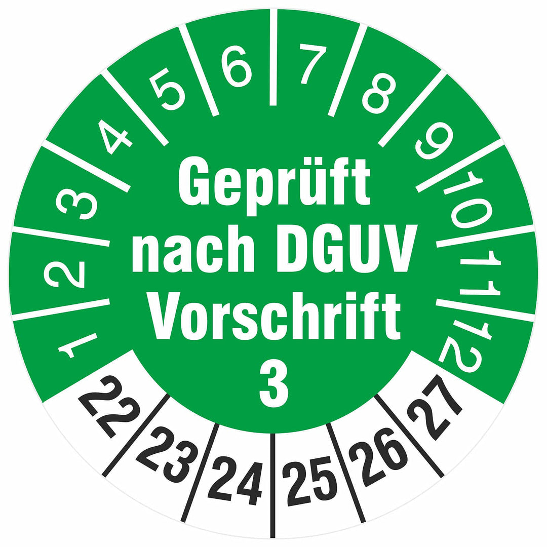 2500 Stück geprüft nach DGUV Vorschrift 3 Prüfetiketten/Prüfplaketten 30 mm rund 2018-23 2500 30mm D
