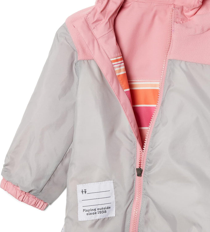 Columbia Unisex Regenanzug Baby, Critter Jitters II 3 Jahre Wild Geranium Danby Stripe, Pink Orchid,