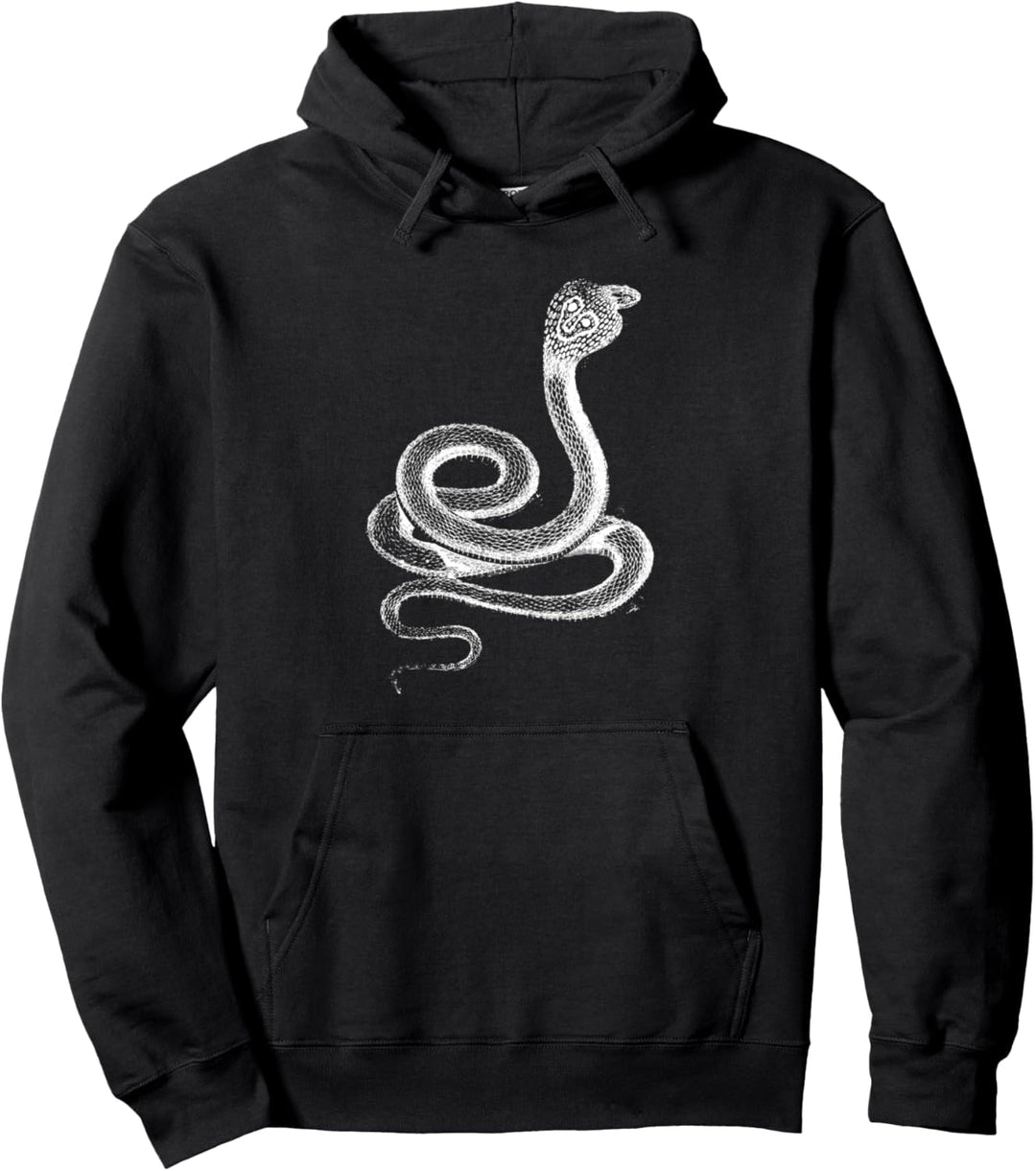 Schlange Kobra weiss Retro Vintage Pullover Hoodie