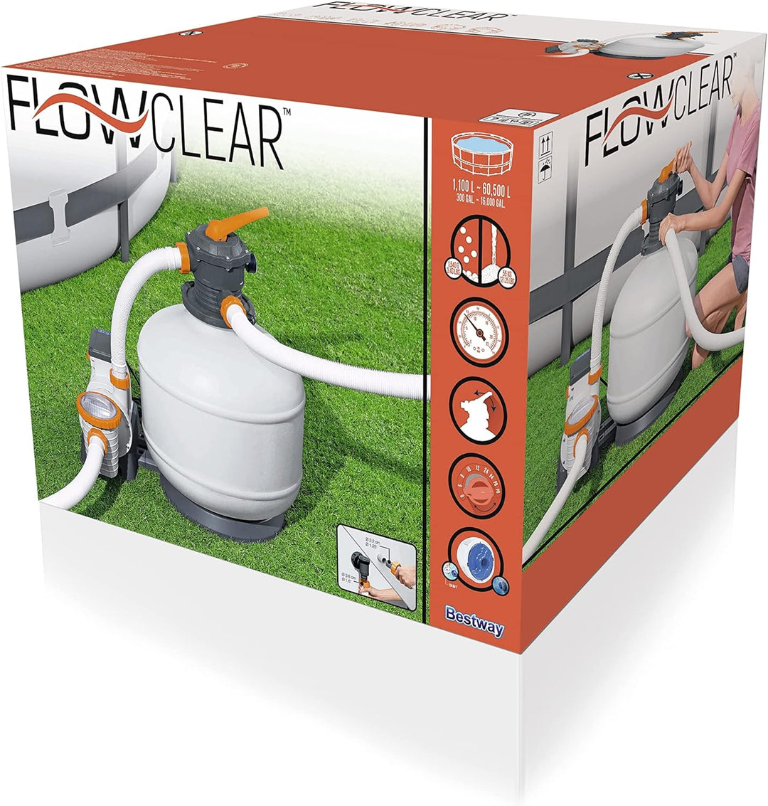 Bestway Water_Pump Flowclear Sandfilterpumpe für Pool 11 355 l 11 355 l/h, 11 355 l/h