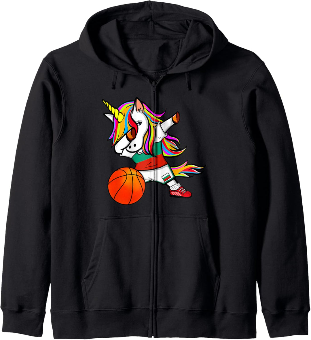 Dabbing Unicorn Bulgarien Basketball - Bulgarische Flagge Kapuzenjacke