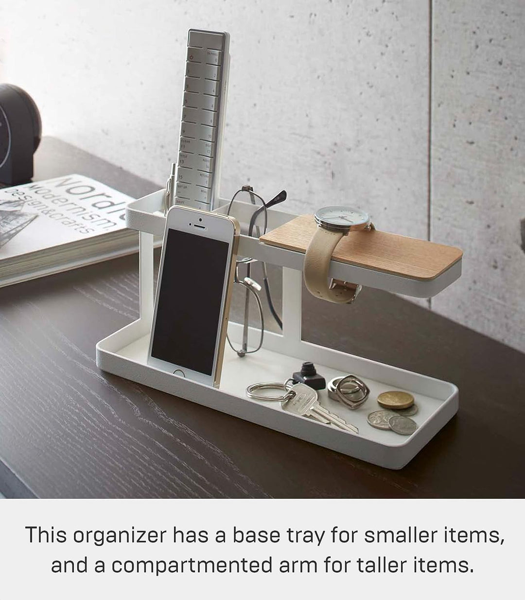 Yamazaki Tower Tisch-Organizer, Stahl, Weiss, One Size, Weiss