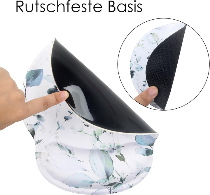 4-in-1 Mauspad Set, Mauspad mit Gelkissen+Handballenauflage Tastatur+Untersetzer+Grosses Mauspad Mou
