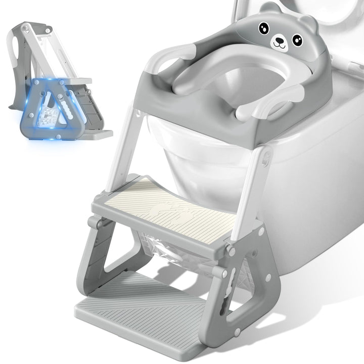 Toilettensitz Kinder Mit Treppe, 2 In 1 Klositz für Kinder Mit Treppe, Toilettenleiter für Kinder, T