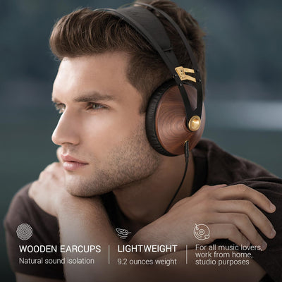 Meze 99 Classics Walnut Gold Audiophiler Over-Ear Kopfhörer, hochwertigen Materialien und hohem Waln