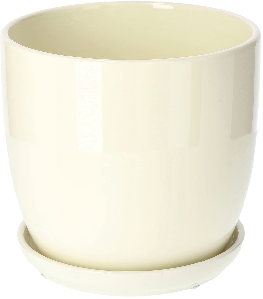 KOTARBAU® Keramik Blumentopf Übertopf für Blumen Pflanzen ⌀ 20 cm mit Tropfschale Beige ⌀ 20 mm Beig