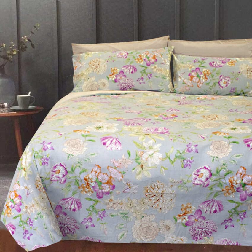 Zucchi - Bettwäsche-Set für Maxi und 2 Kissenbezüge, Erica P5, Doppelbett aus reiner Baumwolle, herg
