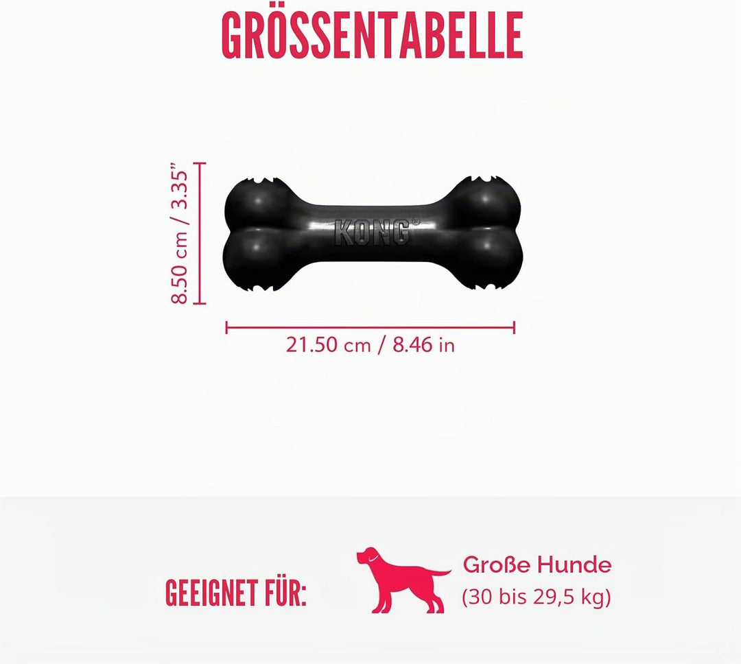 KONG Extreme Goodie Bone - Langlebiger Hundeknochen aus Naturkautschuk für Hunde mit starkem Biss -