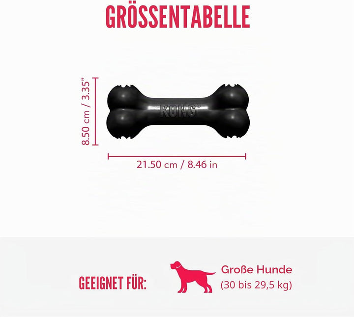KONG Extreme Goodie Bone - Langlebiger Hundeknochen aus Naturkautschuk für Hunde mit starkem Biss -