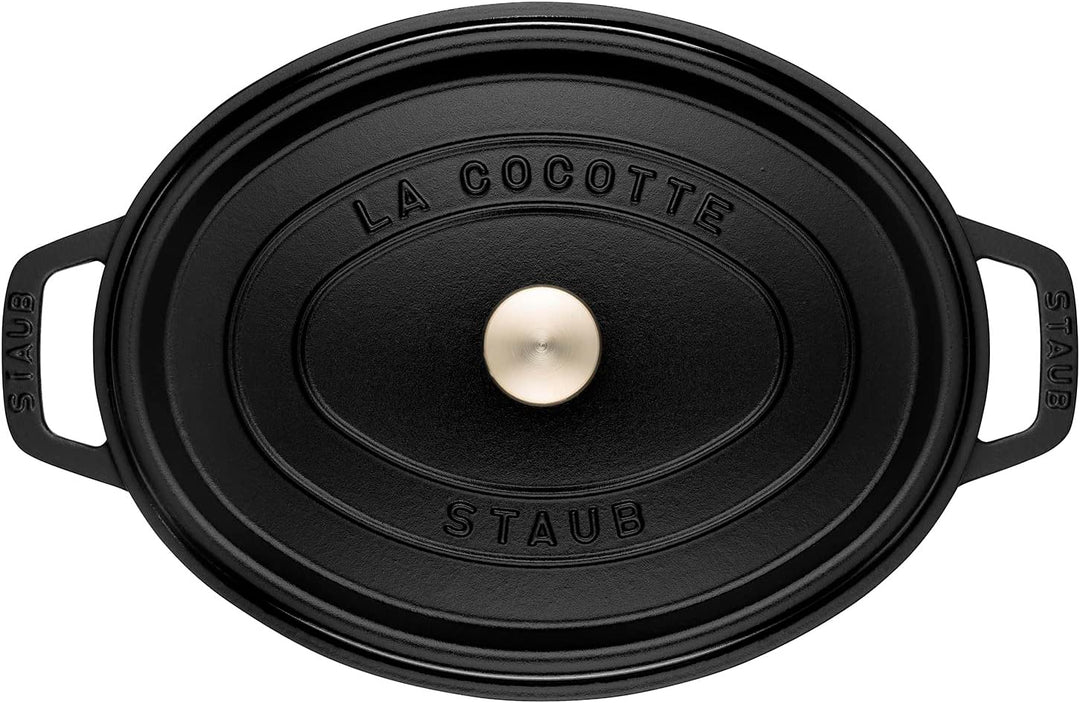 STAUB Gusseisen Bräter/Cocotte, Oval 41 cm, 12 L, schwarz 41 cm Schwarz, 41 cm Schwarz