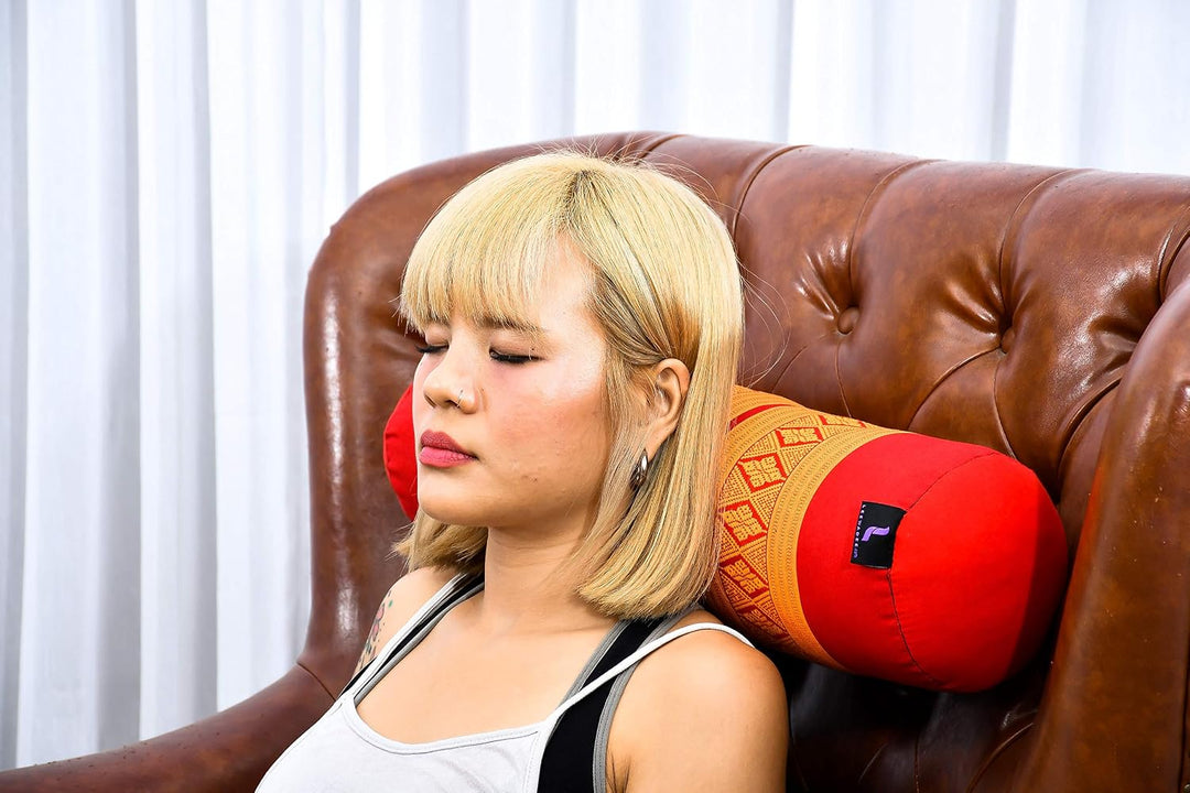 Leewadee Pilatesrolle Yoga Bolster Yogakissen Ökologisches Naturprodukt, Kapok, Sf02 - Orange