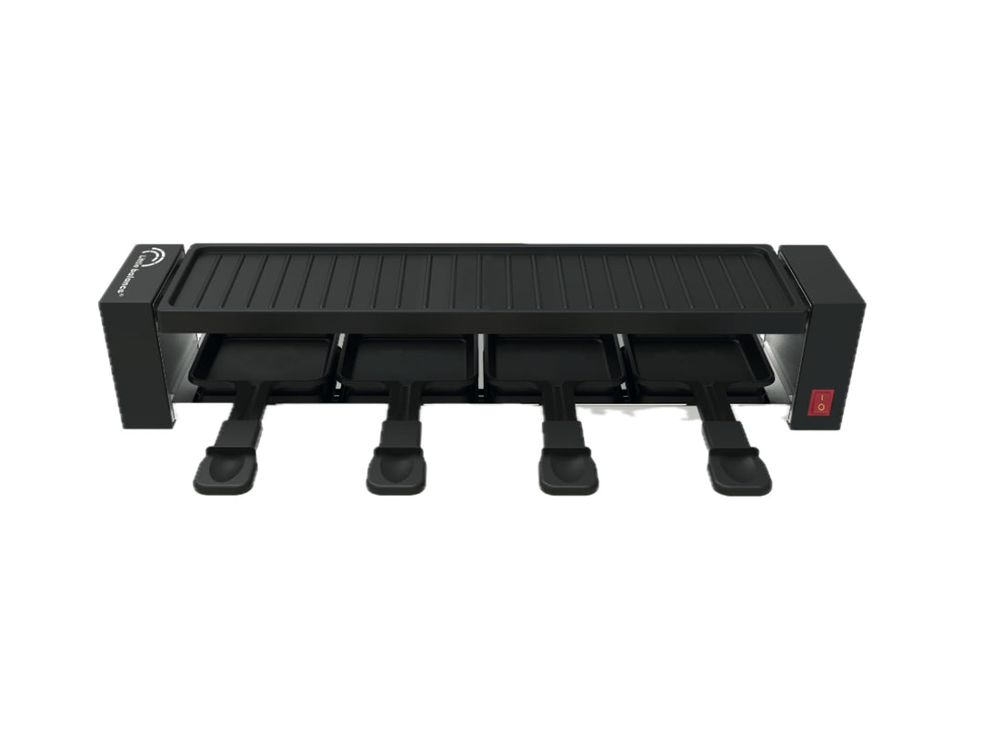 LITTLE BALANCE 8941 Black Jura 4 Raclette-Maker, bis zu 4 Personen, PFAS-frei, Antihaftbeschichtung,