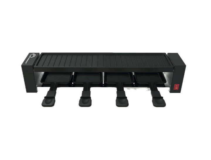 LITTLE BALANCE 8941 Black Jura 4 Raclette-Maker, bis zu 4 Personen, PFAS-frei, Antihaftbeschichtung,