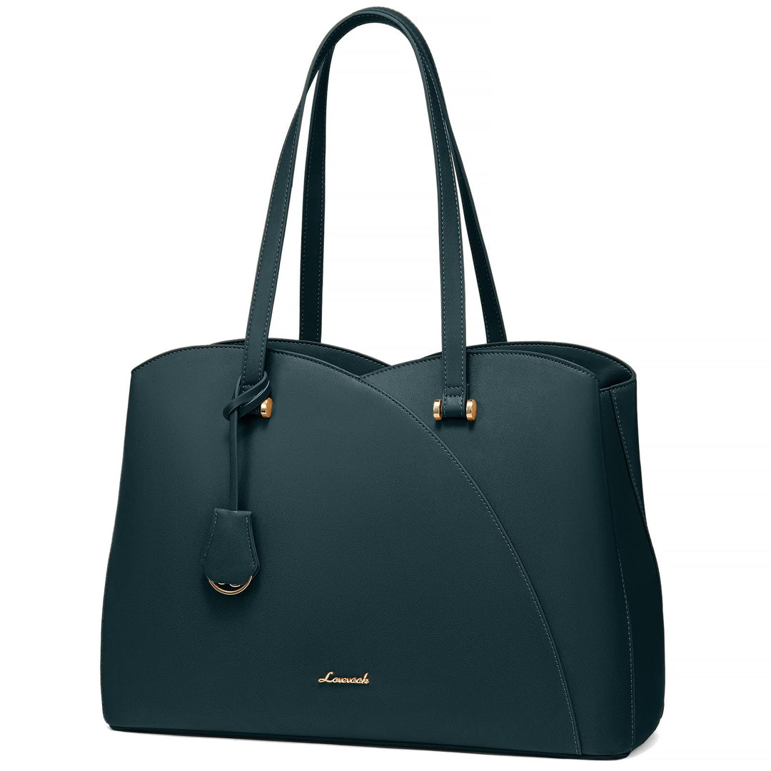 LOVEVOOK Shopper Damen Gross, 15,6 Zoll Laptoptasche Handtasche Arbeitstasche Bürotasche, PU Leder H