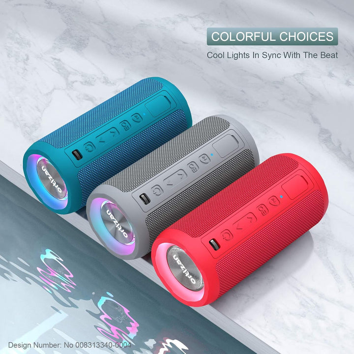 Ortizan Bluetooth Lautsprecher mit Licht, Musikbox Tragbarer Bluetooth Box mit IPX7 wasserdicht, Dua