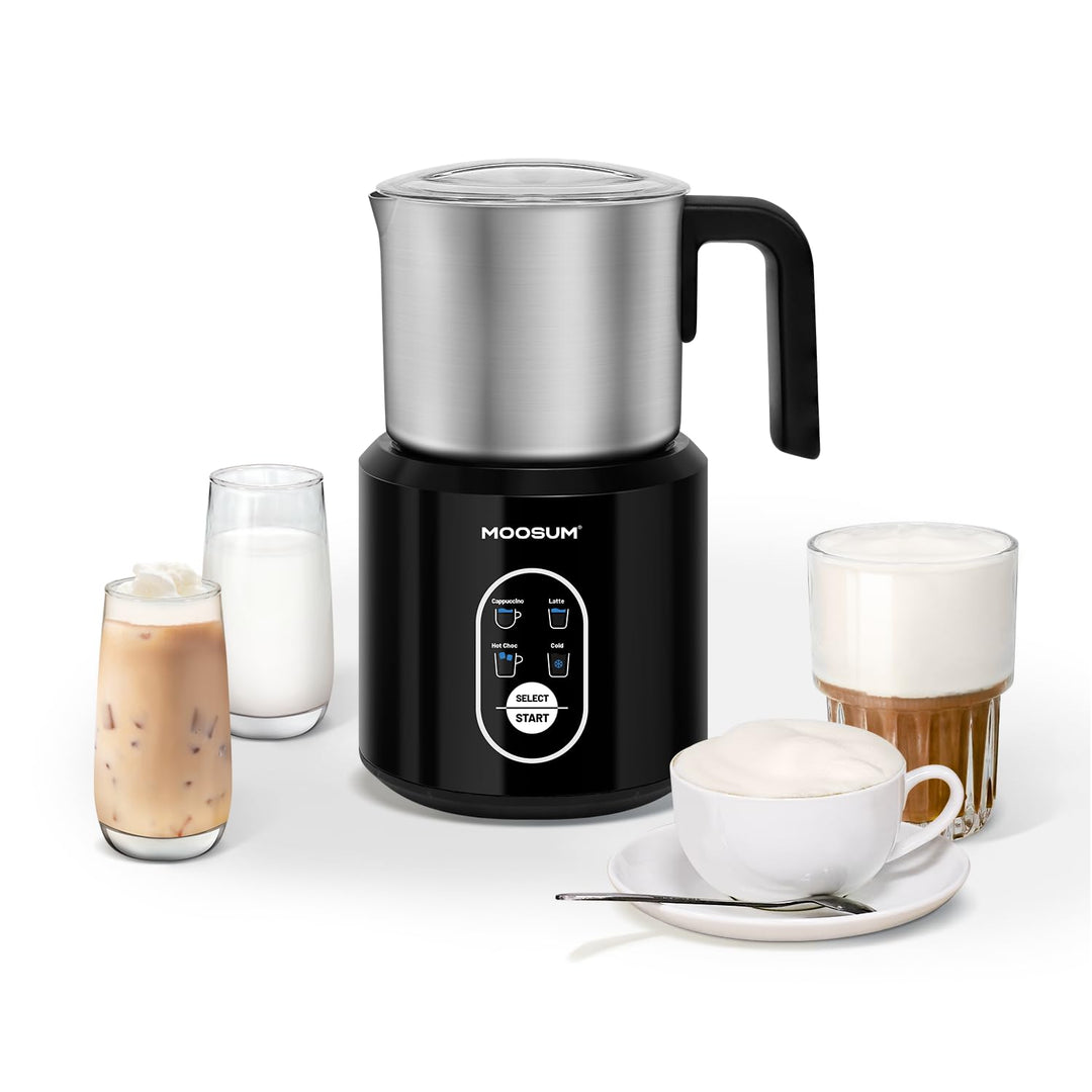 Milchaufschäumer Elektrisch 4-in-1 für Heisser und Kalter, Warme Milch, 500ml Milchschäumer Nduktion