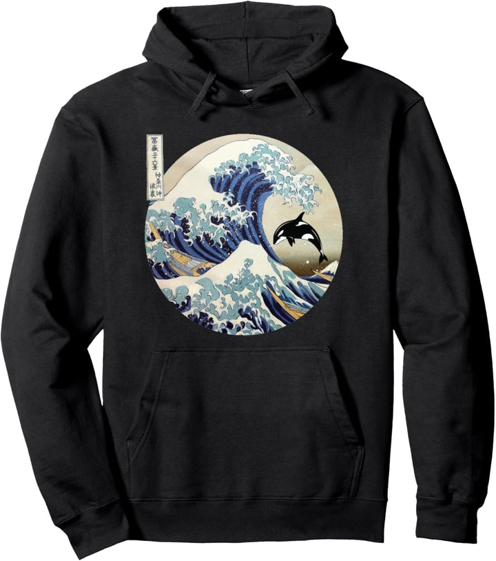 Die grosse Welle des Kanagawa-Ozeans Orca-Killerwals Pullover Hoodie