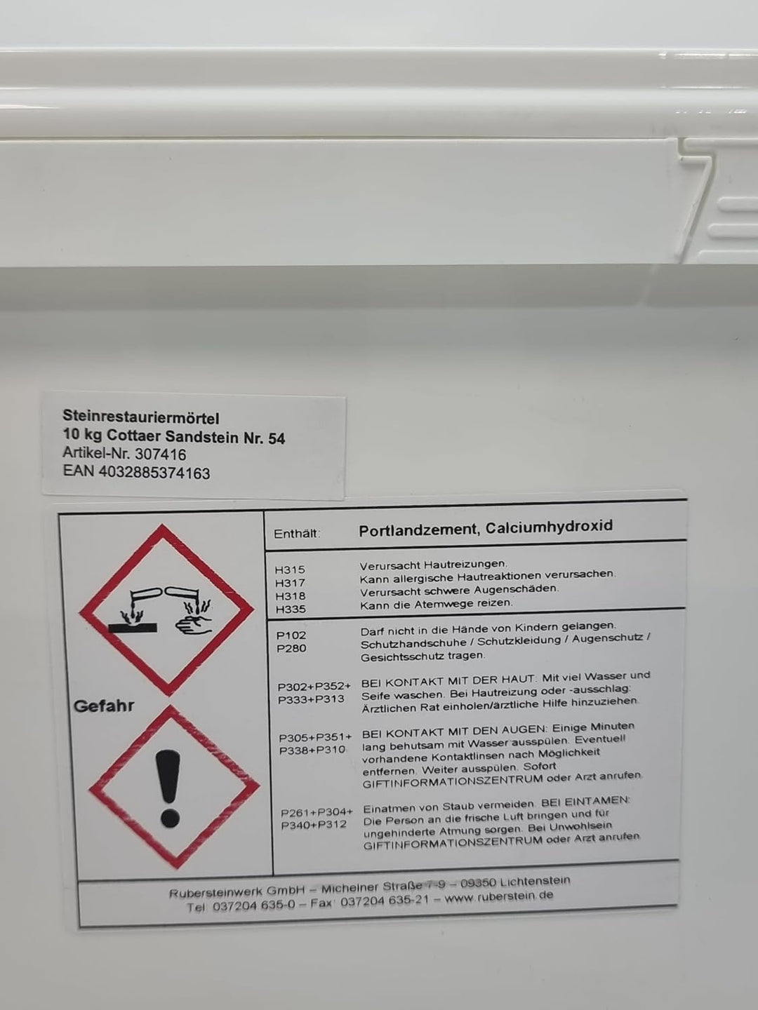 Ruberstein Steinrestauriermörtel/Reparaturmörtel/Mörtel für Sandstein 10 kg im Eimer (Cottaer Sandst