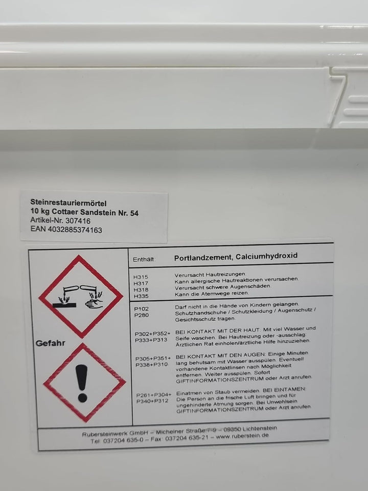 Ruberstein Steinrestauriermörtel/Reparaturmörtel/Mörtel für Sandstein 10 kg im Eimer (Cottaer Sandst