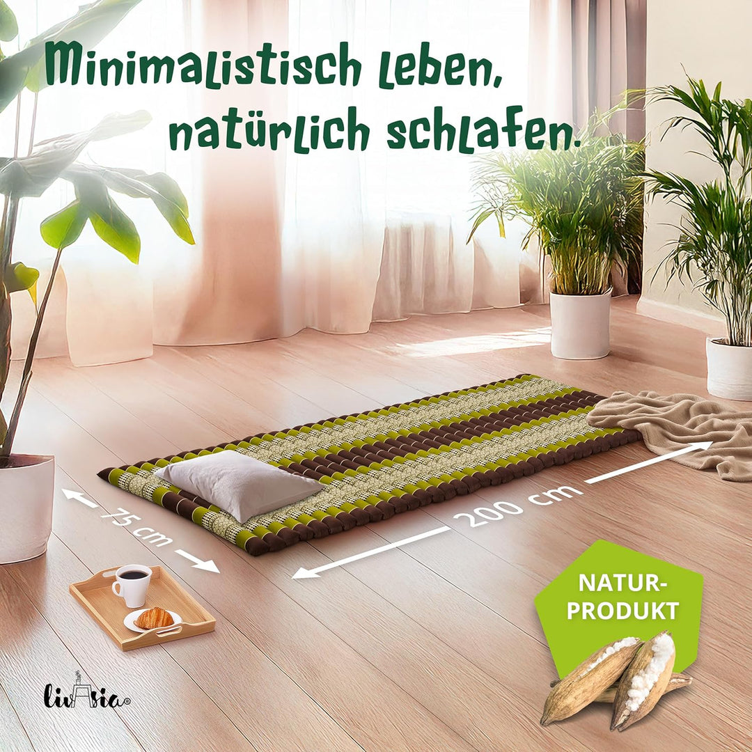 livasia Rollmatte Rollmatratze L-200x110x4,5cm, Gästebett Gästematratze 1 Person, Reisebett Kofferra