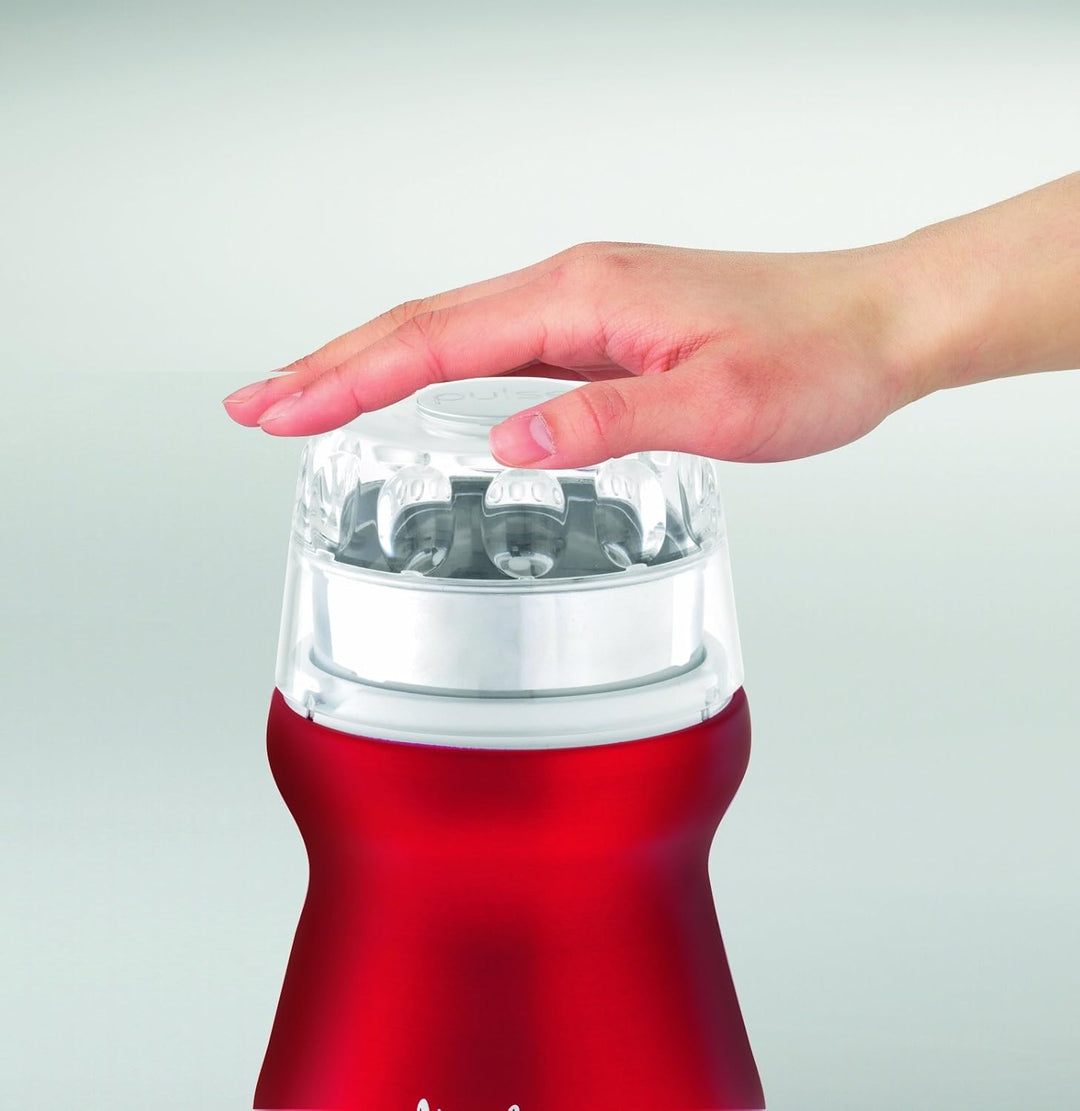 Moulinex AR1105 Kaffeemühle | mit Edelstahlbehälter | Durchsichtiger Deckel | Red Ruby/metallic-rot/