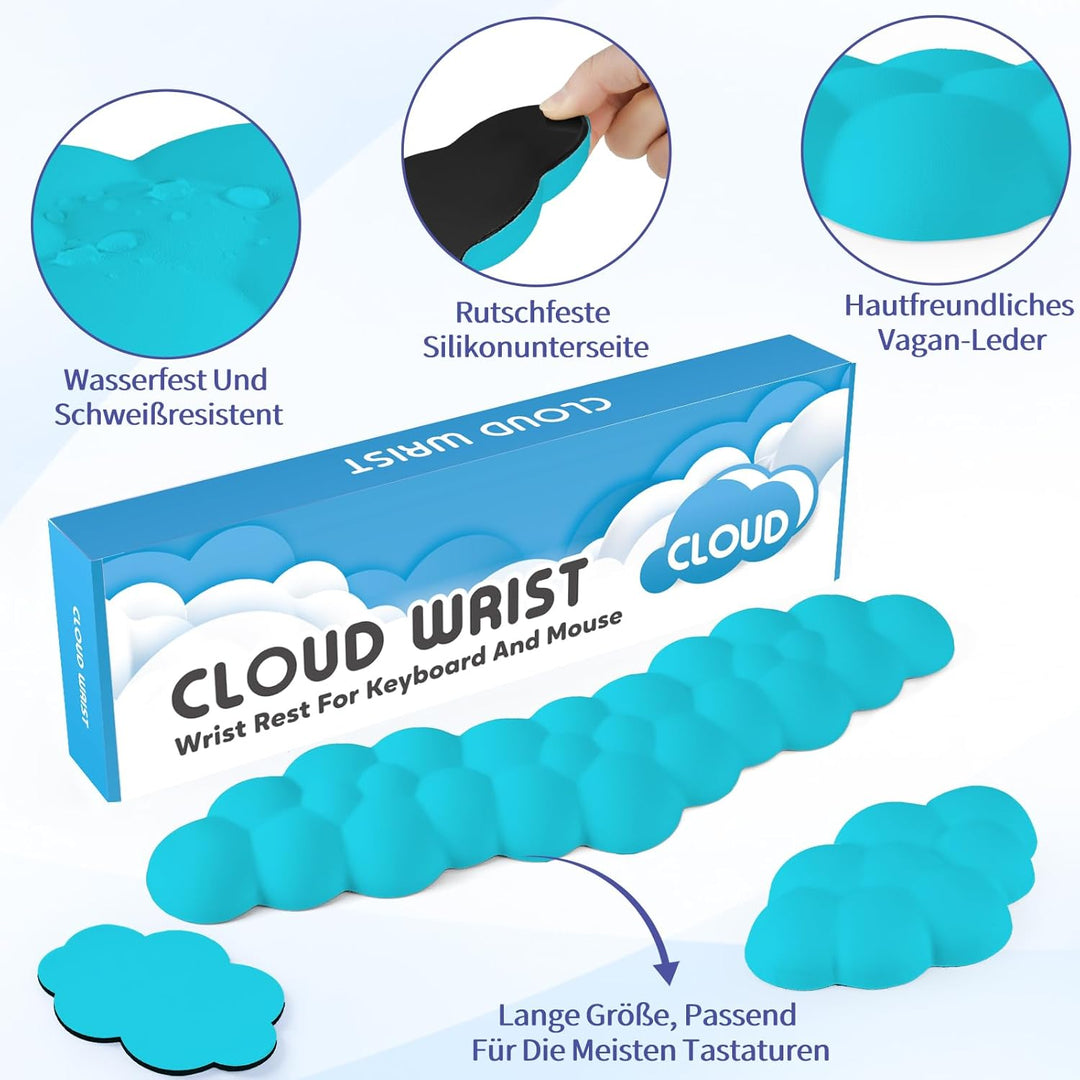 Sushret Handballenauflage Tastatur Wolke, Ergonomische Handauflage Mit PU Leder Memory Schaum, Cloud