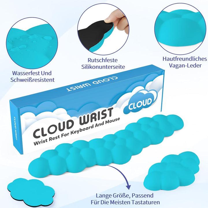 Sushret Handballenauflage Tastatur Wolke, Ergonomische Handauflage Mit PU Leder Memory Schaum, Cloud
