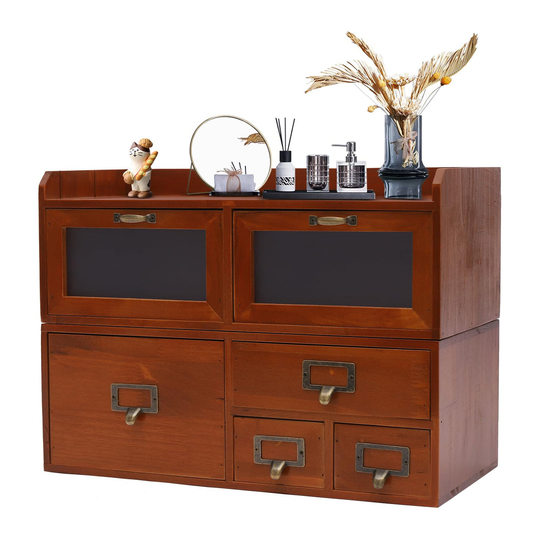 Mini Kommode mit 6 Schubladen, Vintage Schubladenbox Holz Apothekerschrank Organizer Desktop Storage