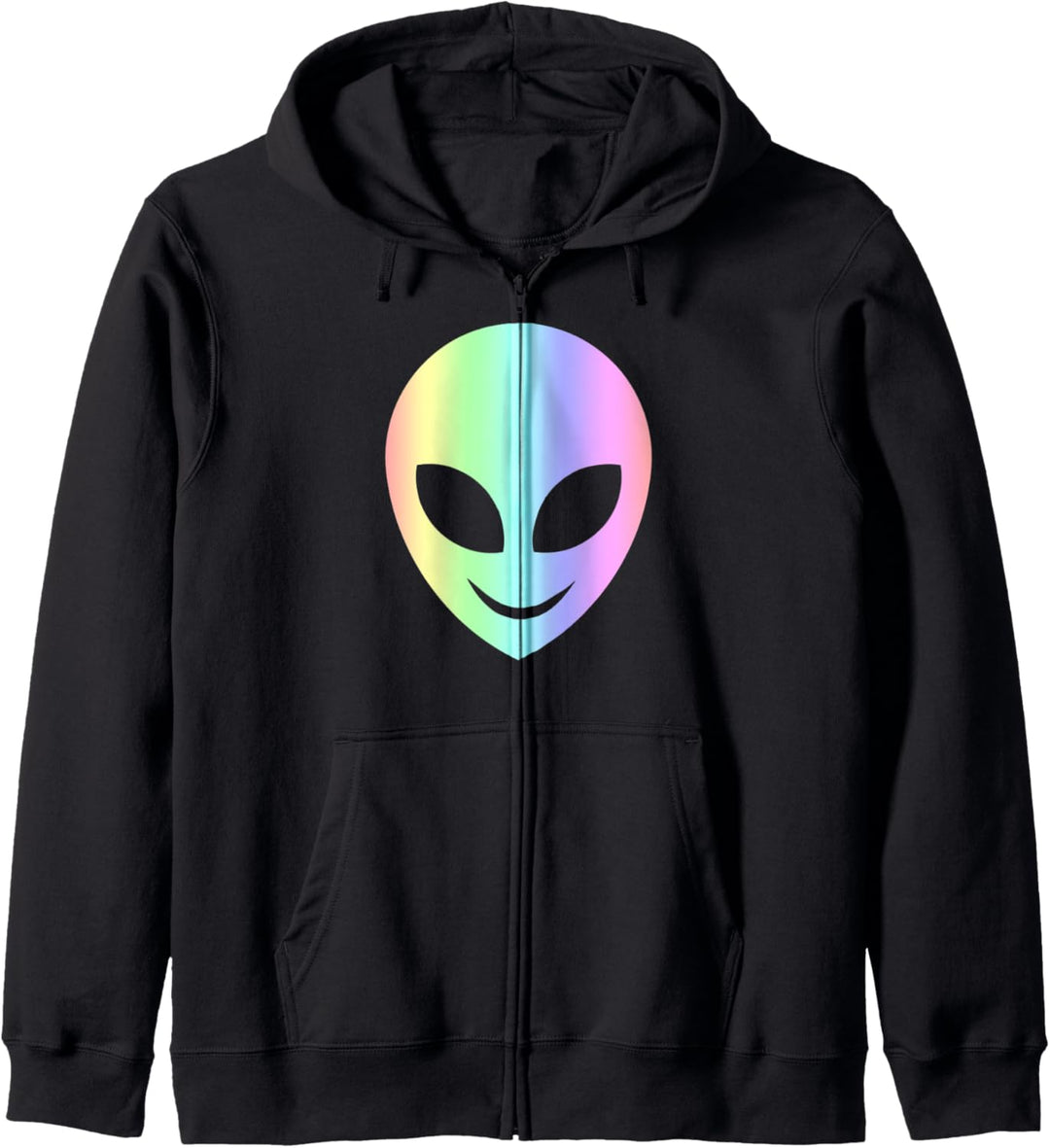 Lächelnd Ausserirdischer Kopf Alien Head Kostüm Damen Herren Kapuzenjacke