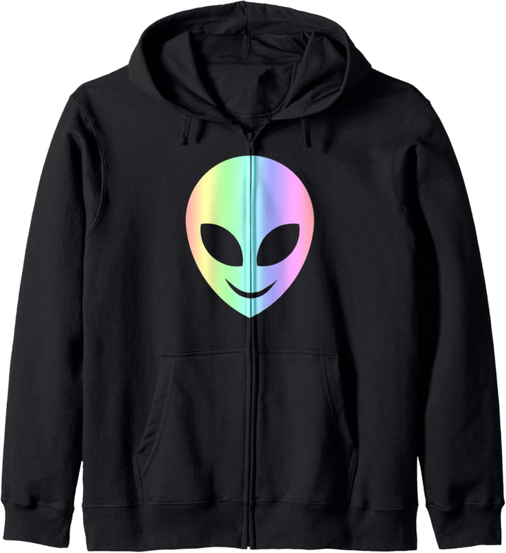 Lächelnd Ausserirdischer Kopf Alien Head Kostüm Damen Herren Kapuzenjacke
