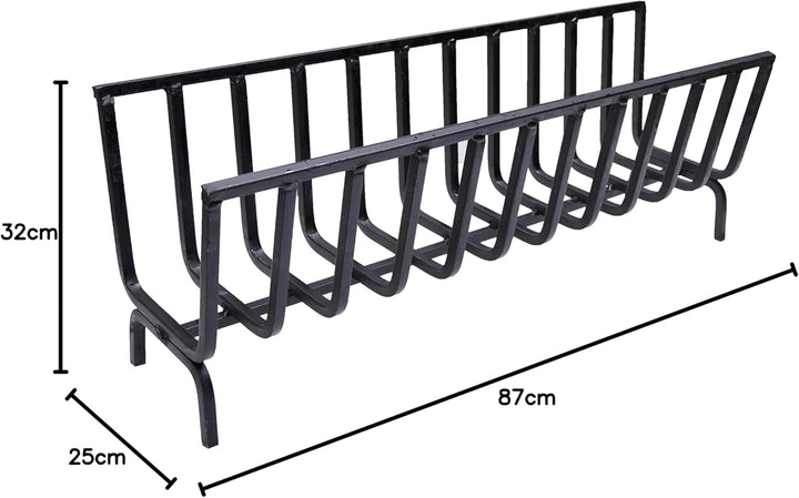 Brennholz, Holzkorb, Eisen-Feuerschale für Kamin und Grill (87 x 25 x 32 cm) cm 87x25x32h, cm 87x25x