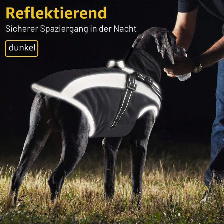 Wasserdichter Hundemäntelmit Geschirr Winter Warme Hundejacke Winddichte Haustier Kleidung Schneeanz
