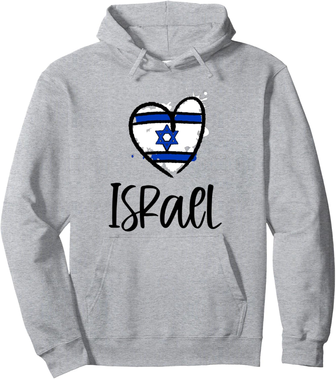 Israel Heart Line Art Flag Cool Asia Hebrew Israelites Gift Pullover Hoodie