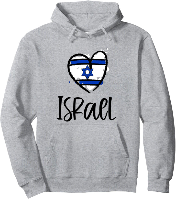 Israel Heart Line Art Flag Cool Asia Hebrew Israelites Gift Pullover Hoodie