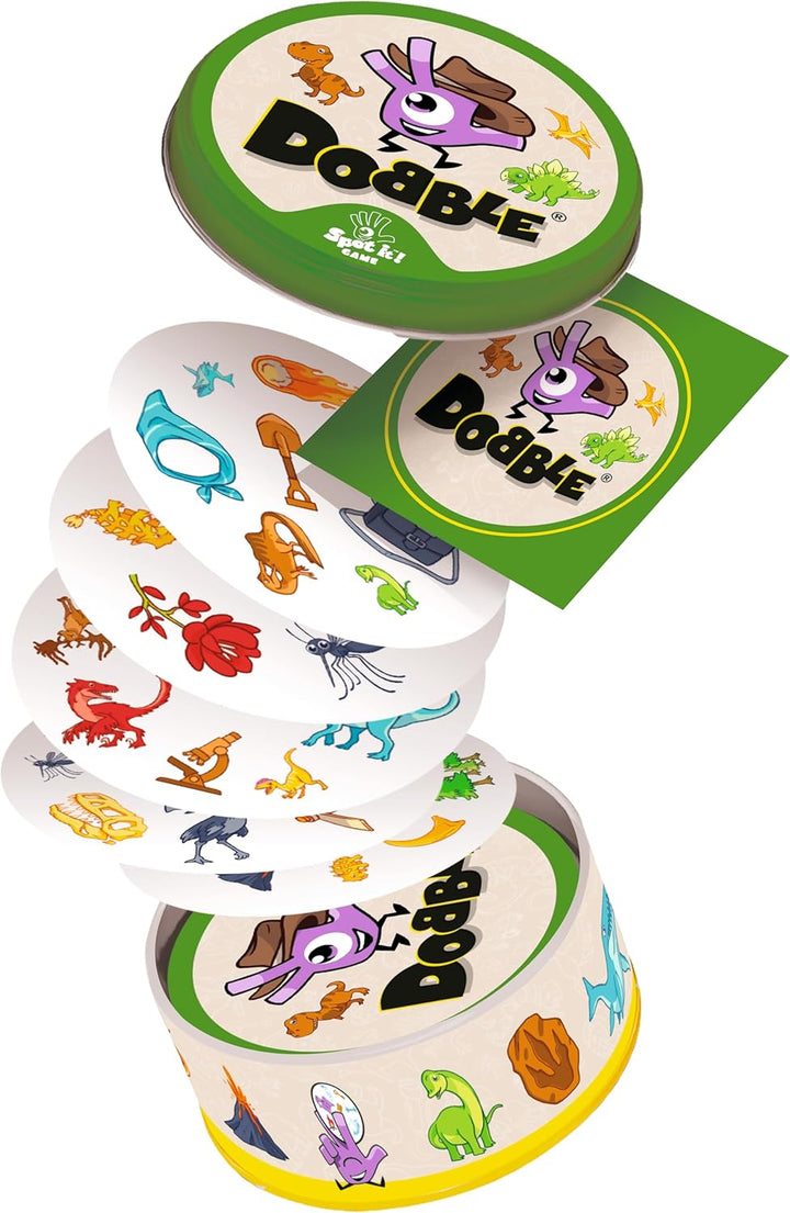 Asmodee Dinosaurier Dobble | Familienkartenspiel | Ab 4 Jahren | 2 bis 8 Spieler | Spielzeit von 15