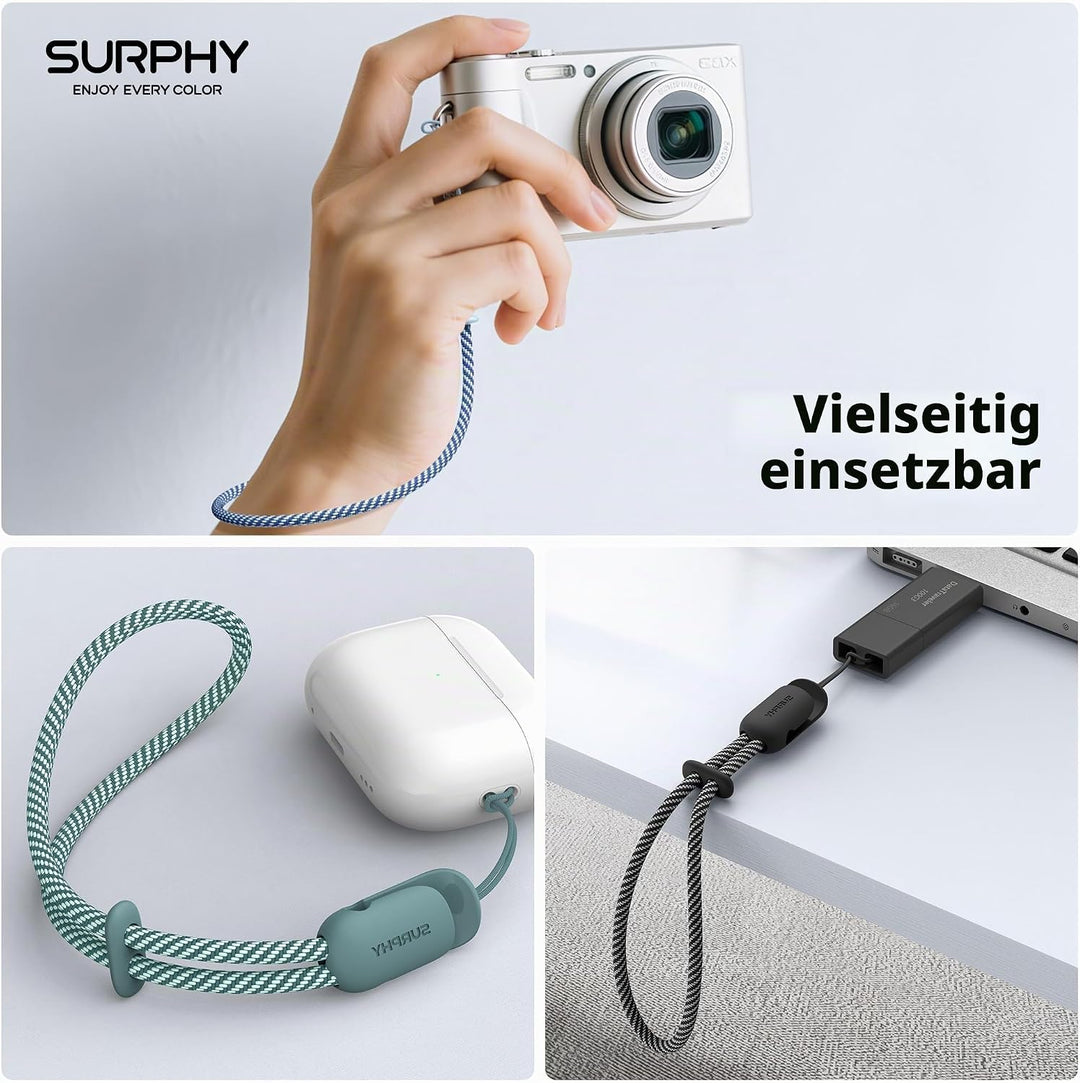 SURPHY 3 Stück Handschlaufe Handy Verstellbares mit Patch, Handykette Kurz Universal Handyband Schlü