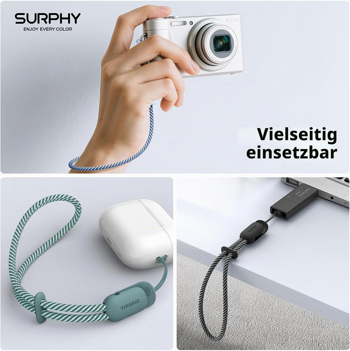SURPHY 3 Stück Handschlaufe Handy Verstellbares mit Patch, Handykette Kurz Universal Handyband Schlü