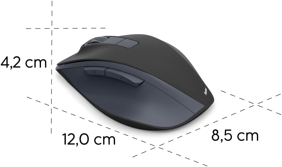 Hama Maus kabellos, wiederaufladbar (optische Funkmaus ohne Klickgeräusch, mit Akku, ergonomische Fo